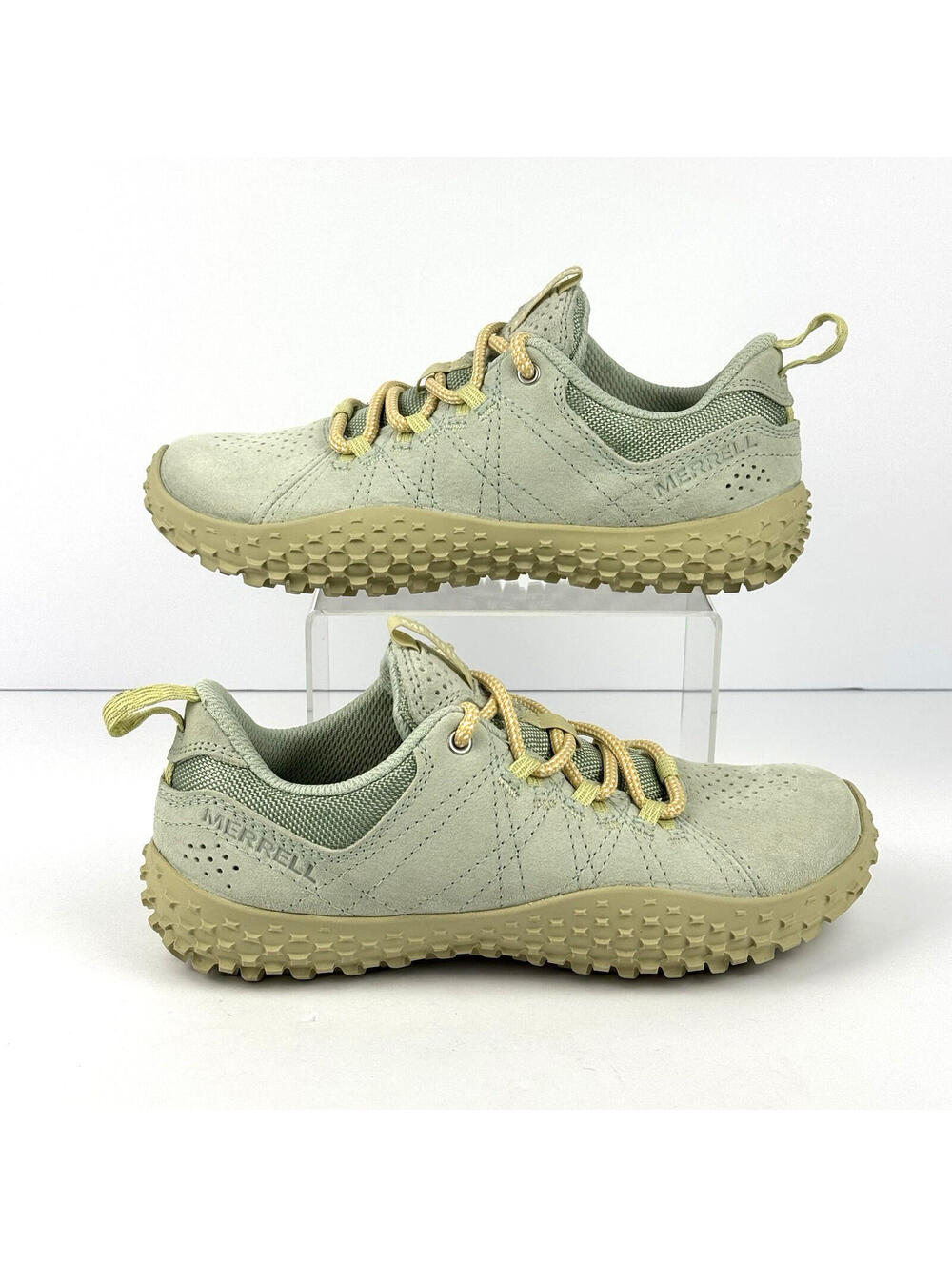 MERRELL Wrapt Barefoot Womens Size 5 Sprig Blue Cream Suede Hiking Shoe J008396